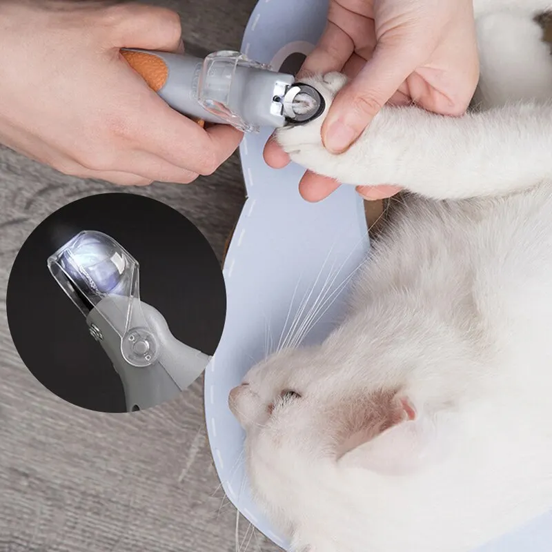 Pet Nail Clipper LED Light-emitting Magnifiable Dog Cat Special Nail Clipper Multi-function Trimmer Pet Grooming Supplies