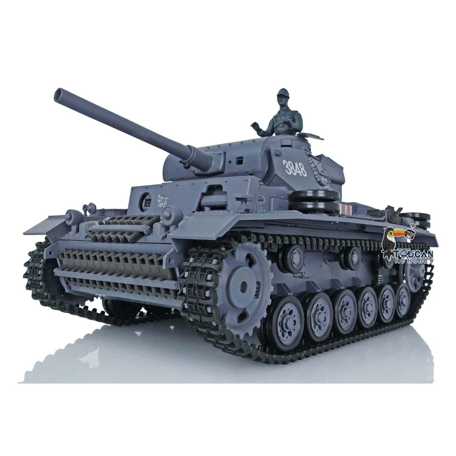 2.4G Heng Long 1/16 Scale 7.0 Plastic German Panzer III L RC Tank Model 3848 Battle Against IR Battle Toys for Boys TH17339-SMT7 2