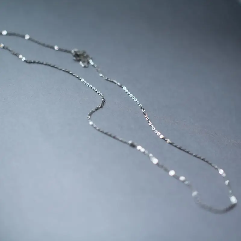 Gold Necklace Chain GOLDtutu Real 14K Solid White Gold Minimal Simple Style Fine Jewelry Au585 Bracelet