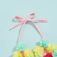 Infant Girls 3 Piece Swimsuits Flower Decor Tie-Up Halter Neck Tank Tops Ruffles Shorts Sun Hat Bikini Split Swimwear Set 0-24M 5