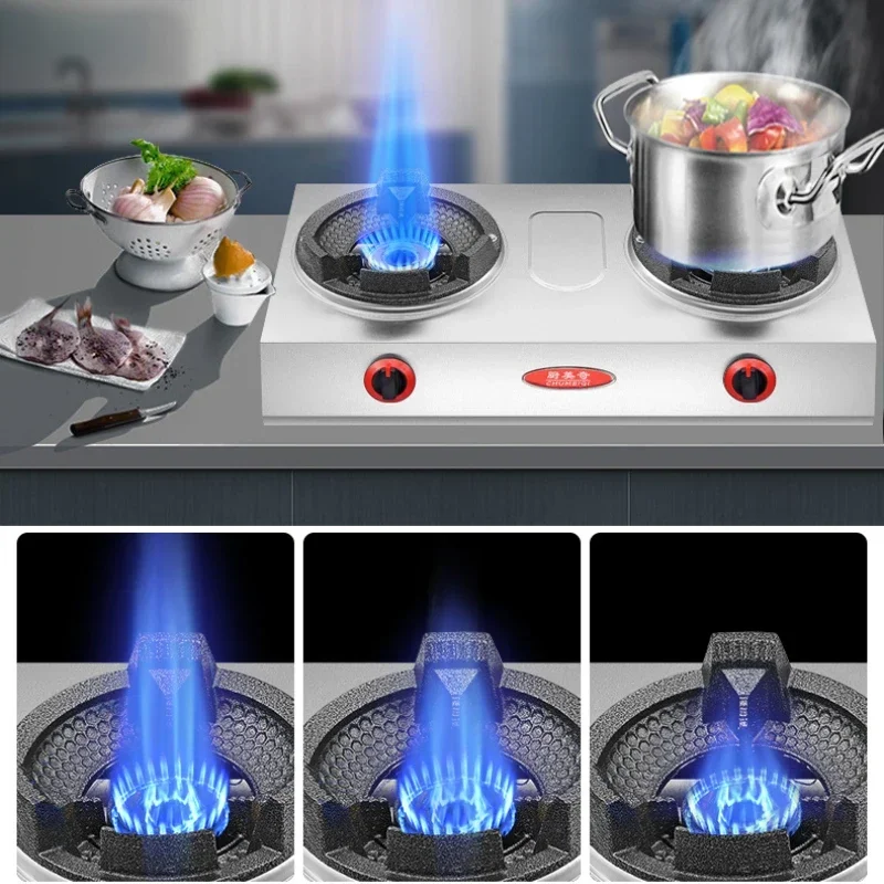 Natural gas kitchen hearth type double single stove oven high flame, high pressure in the furnace gas stove for kitchen