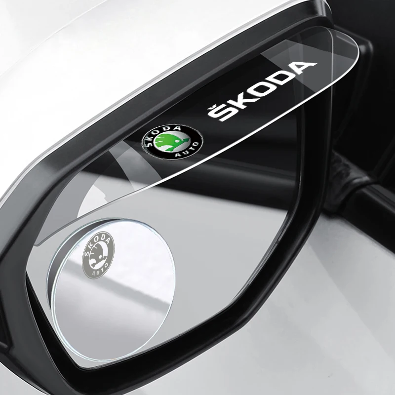 Suitable for skoda octavia a5 a4 mk1 fabia superb car rearview mirror rain eyebrow small round mirror reverse rain shield