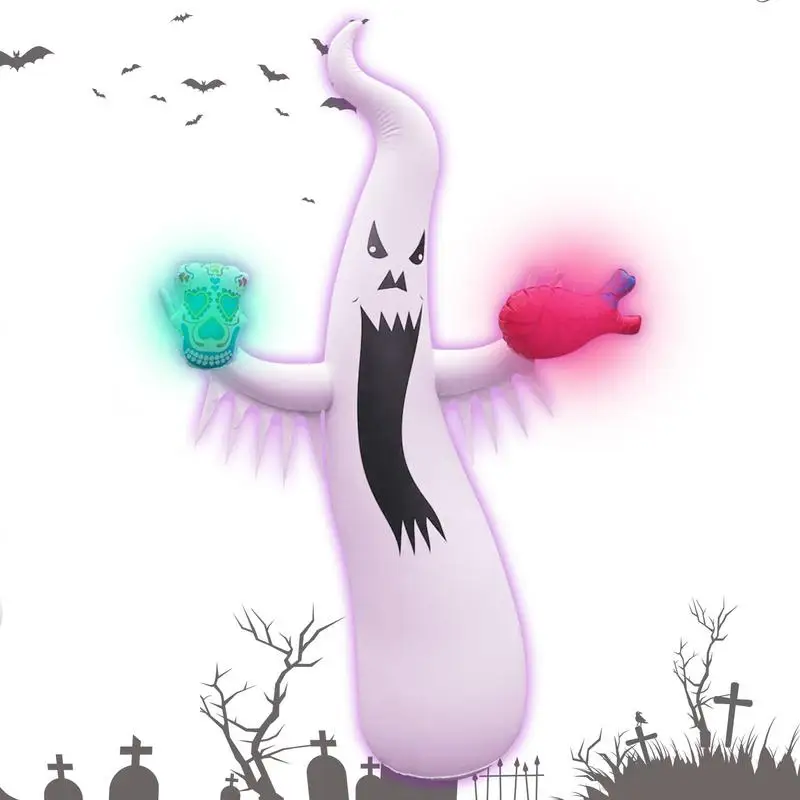 

6.5 Ft Halloween Inflatable Ghost Light Up Inflatables Halloween Outdoor Blow Up Ghost Decor Party Supplies For Garden Lawn Yard