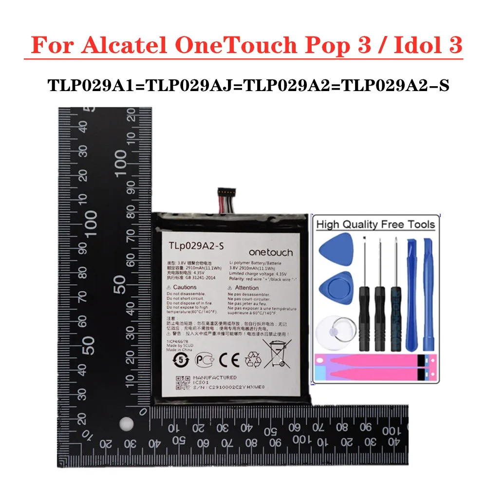 

Аккумулятор для телефона 2910 мАч TLP029A2 TLP029A2-S TLP029A1 TLP029AJ для Alcatel OneTouch Idol 3 5,5 "6045F/Y Pop 3 5,5 дюйма 5025D/E/G/N/X