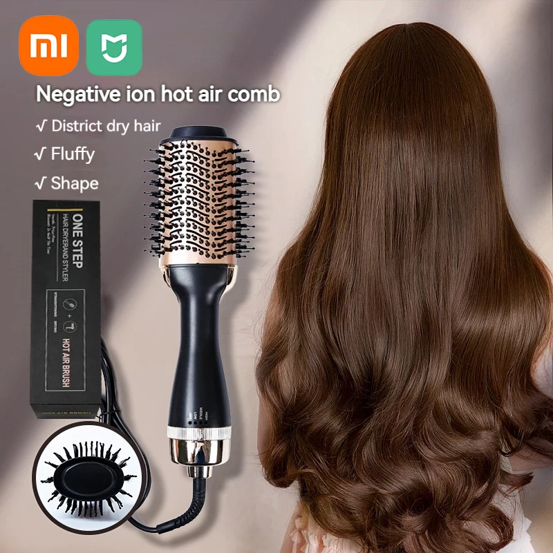 Xiaomi Mijia 3 In 1 Hot Air Comb  Negative Ion Hair Straightening Brush Curly Electric Hot Air Brush Women Styling Heating Comb