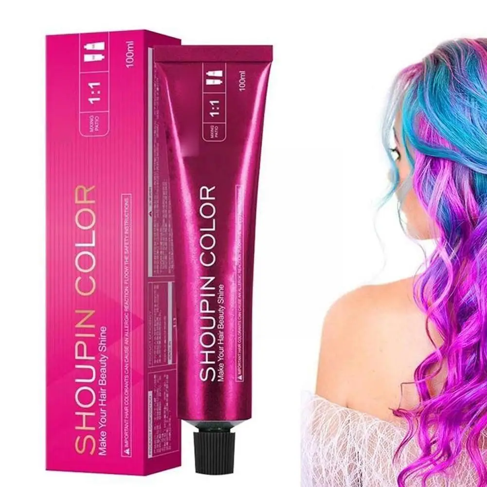 100ml Professional Hair Dye Cream Red Blue Safe Hair Coloring Styling Permanent Hair Nature Dye
