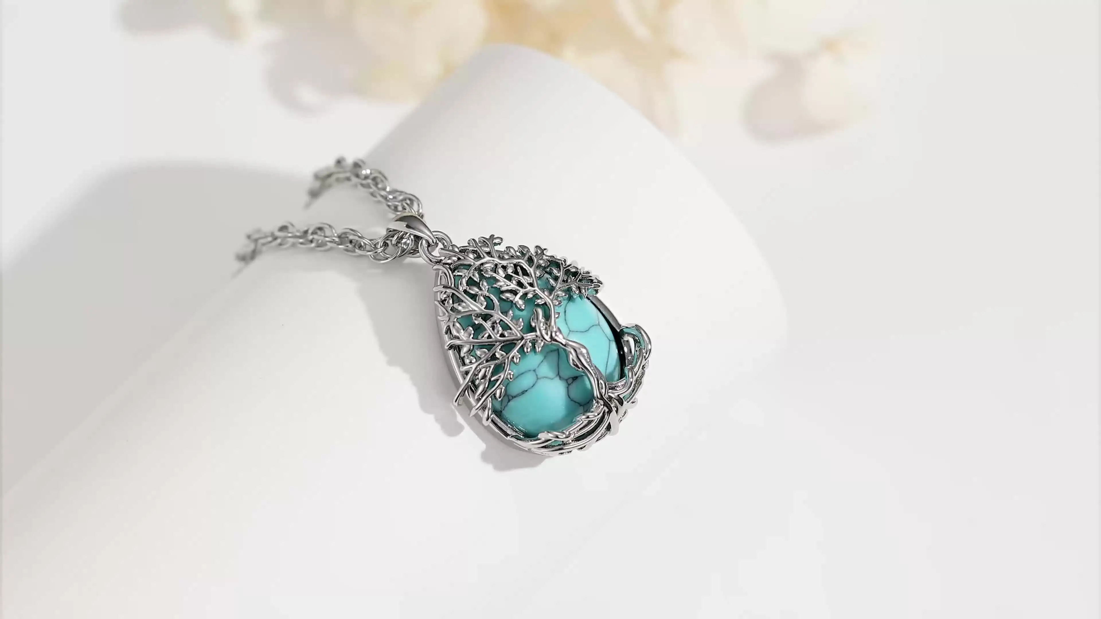 Ожерелье из обсидиана Eudora Древо жизни энергетический целебный камень кристалл