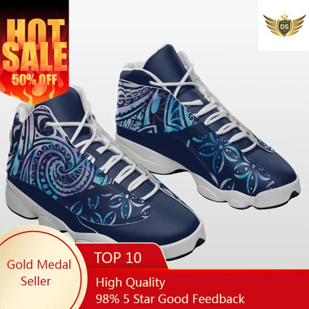 New Man Light Basketball Shoes Ethnic Pattern Anti-slip Basketball Sneaker Men Lace-up Sports Gym Ankle Boots Shoes Basket Homme
