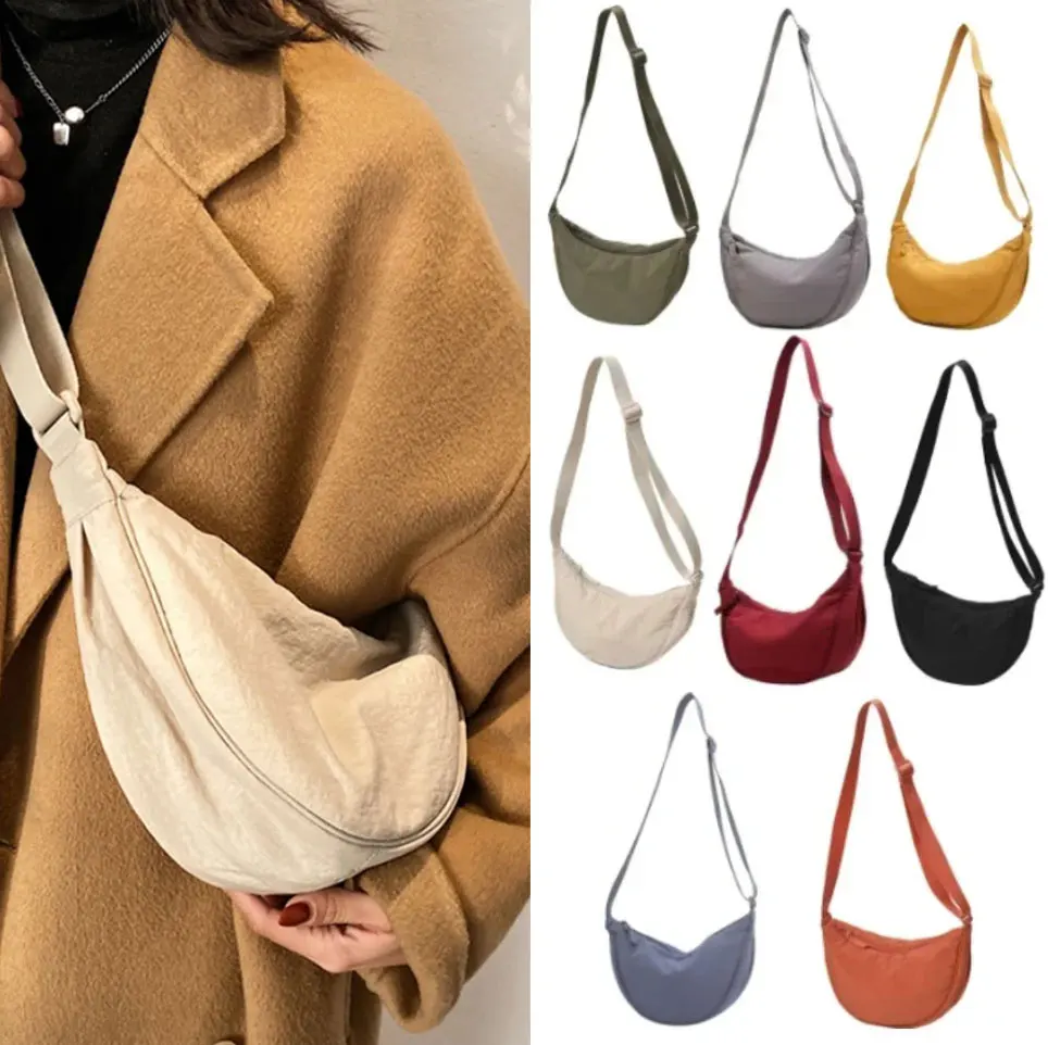 

2024 Casual Nylon Hobos Crossbody Bag for Women Designer Shoulder Bags Large Capacity Tote Lady Travel Shopper Bag Female Purses
