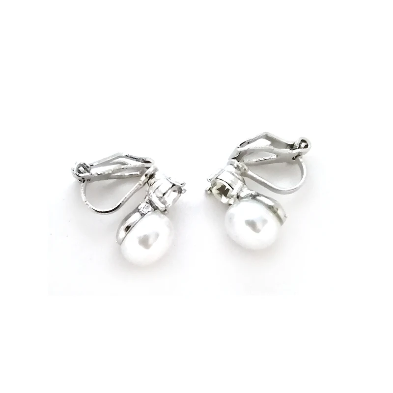 Pearl Sparkling Zirconia Earrings No Hole Ear Clips Pearls Clip Earring Without Piercing Minimalist Earrings CEk452 ear clip earrings clip earrings ear clip