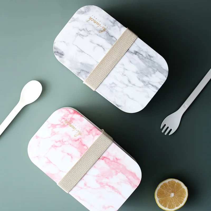 

Double Layer Plastic Partition Lunch Box With Tableware Portable Microwave Lunch Box Large Capacity Student Lunch Box