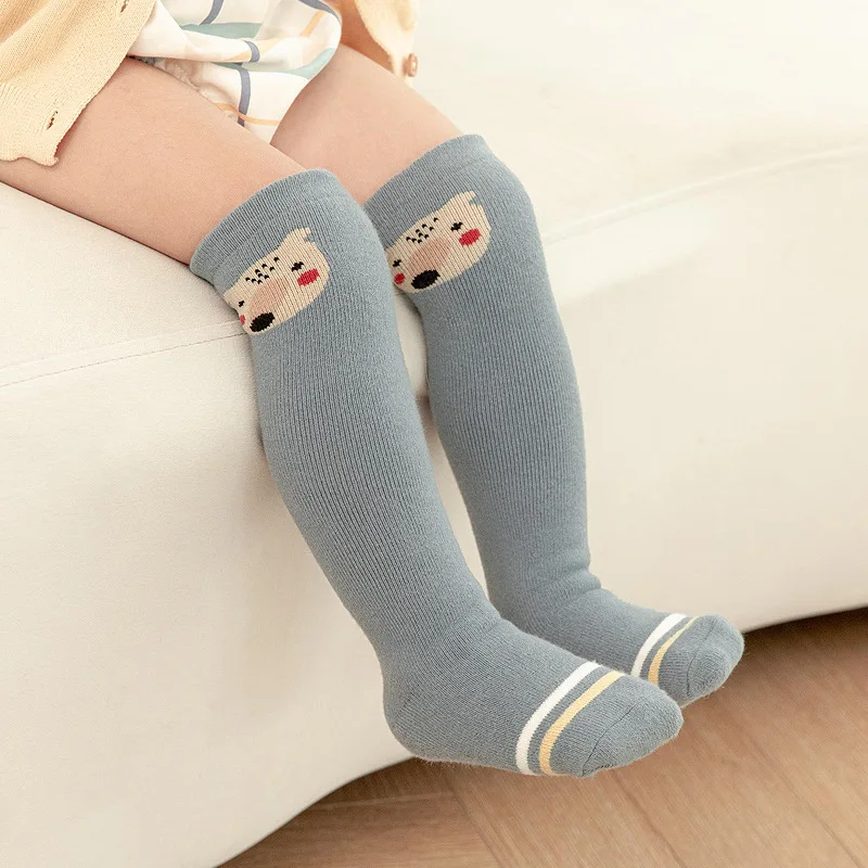 

New Children's Terry Socks Baby Thickened Warm Socks Children's Cartoon Medium Tube Socks Baby Loose Necked Socks