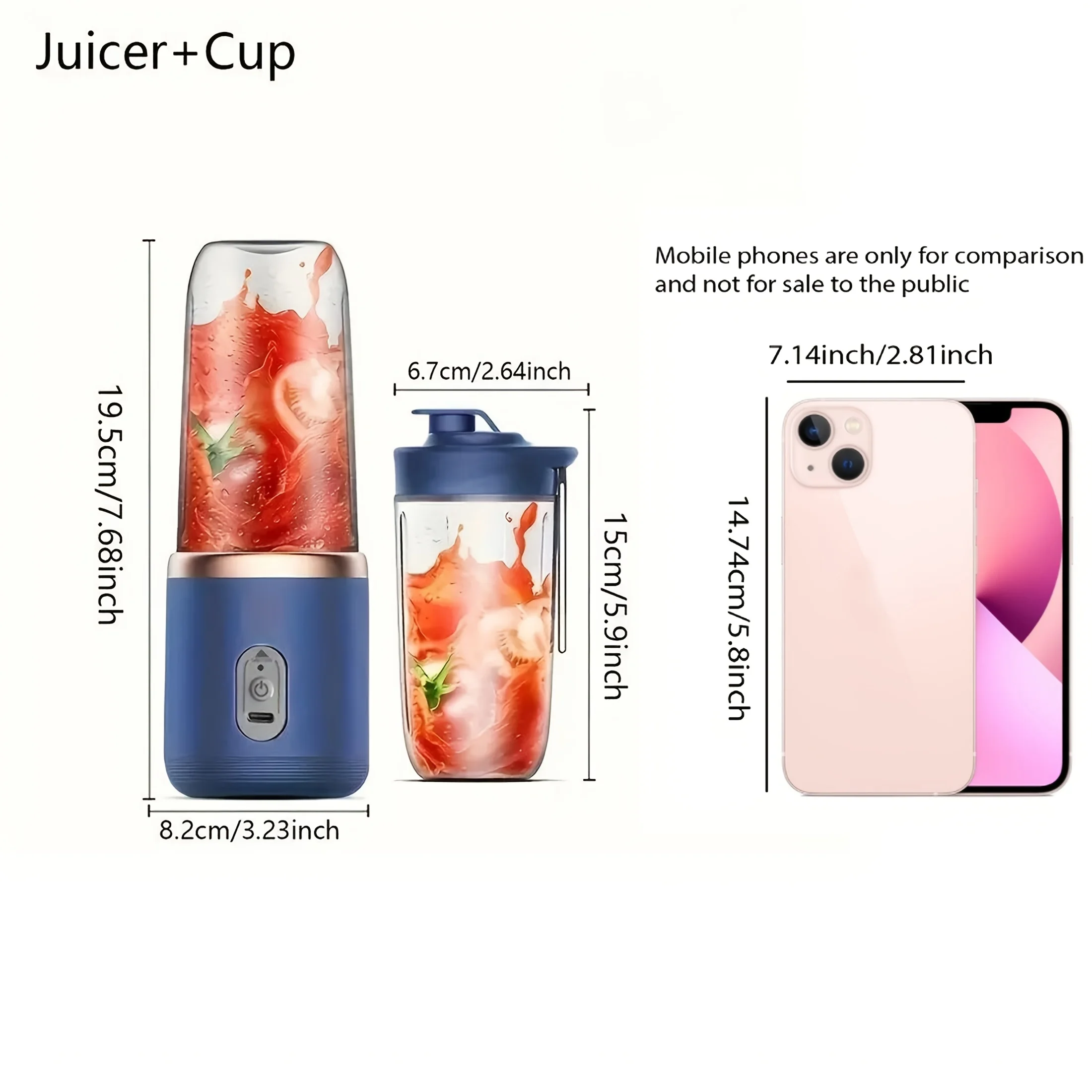 Fruit Juicer 1 portable 304 stainless steel blades dual cup design for mixers kitchen use outdoor camping easy to clean
