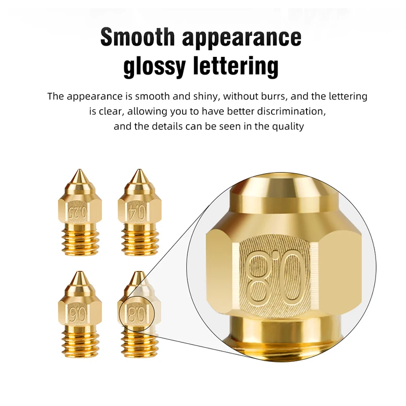 MK8 Nozzle CR-6 SE Hard Steel Brass Copper Plated Nozzles For Creality CR6 SE CR5 PRO /Ender 3 S1 pro / CR10 V2 / Ender 3 nozzle