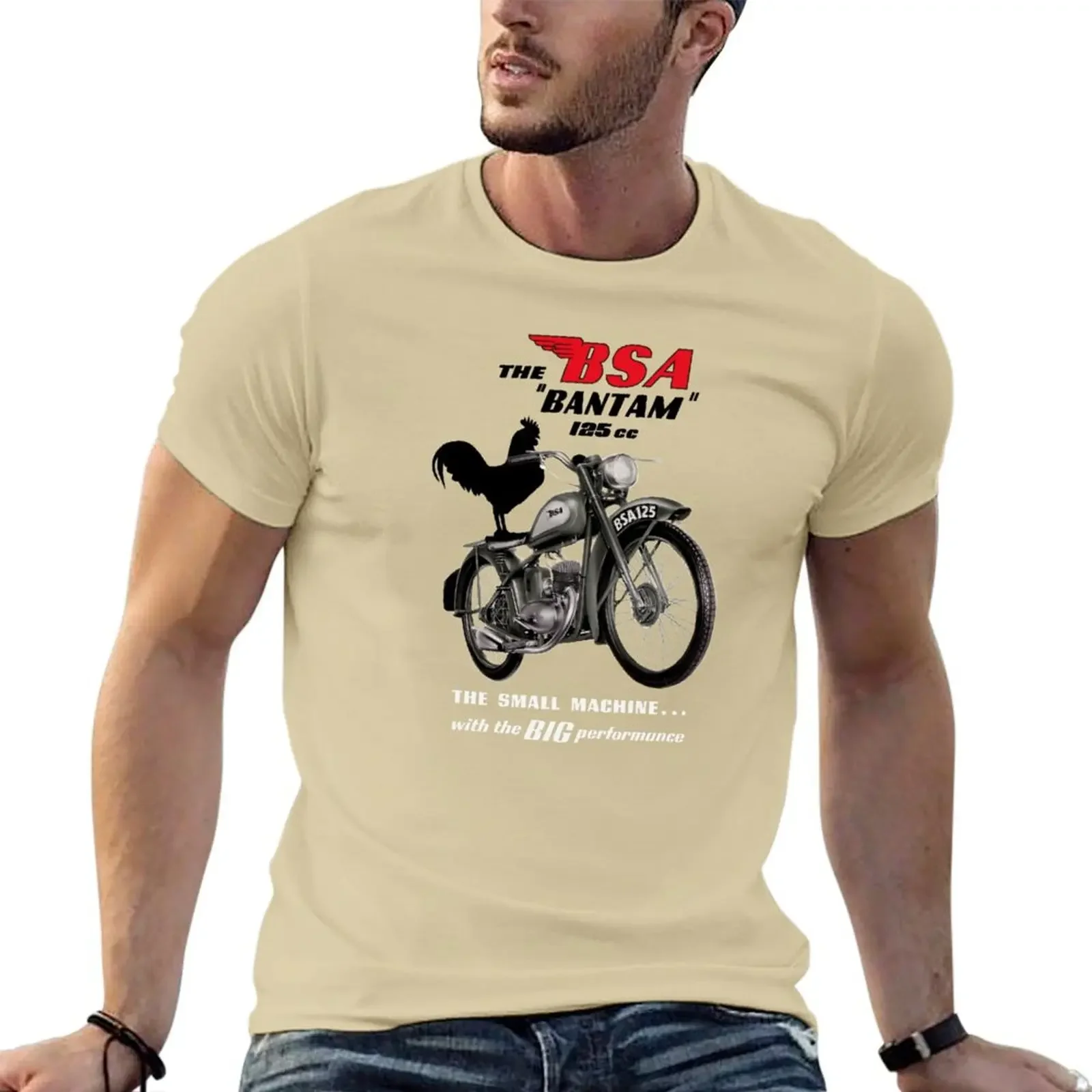 T-shirt Officiel BSA B.S.A. Genuine Parts - Homme/Unisexe - Noir - 100% Coton - Coupe Ample