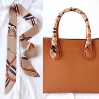 Woman Skinny Silk Scarf 90cm*4cm Long Hair Strip Silk Ribbon Small Neck Scarves Bag Handle Ribbon Scarf Kerchief Ladies Tie