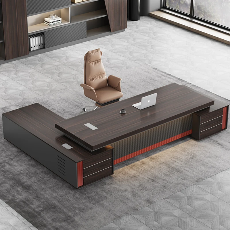 Long Setup Office Desks Supplies Executive European Floor Computer Desks Modern Luxury Mesa De Computador Theater Furnitures
