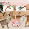 INKZOO 4-in-1 Interactive Cat Toys for Indoor Cats, Automatic 6 Holes Mice Whack-A-Mole, Fluttering Butterfly, Track Balls, USB 4