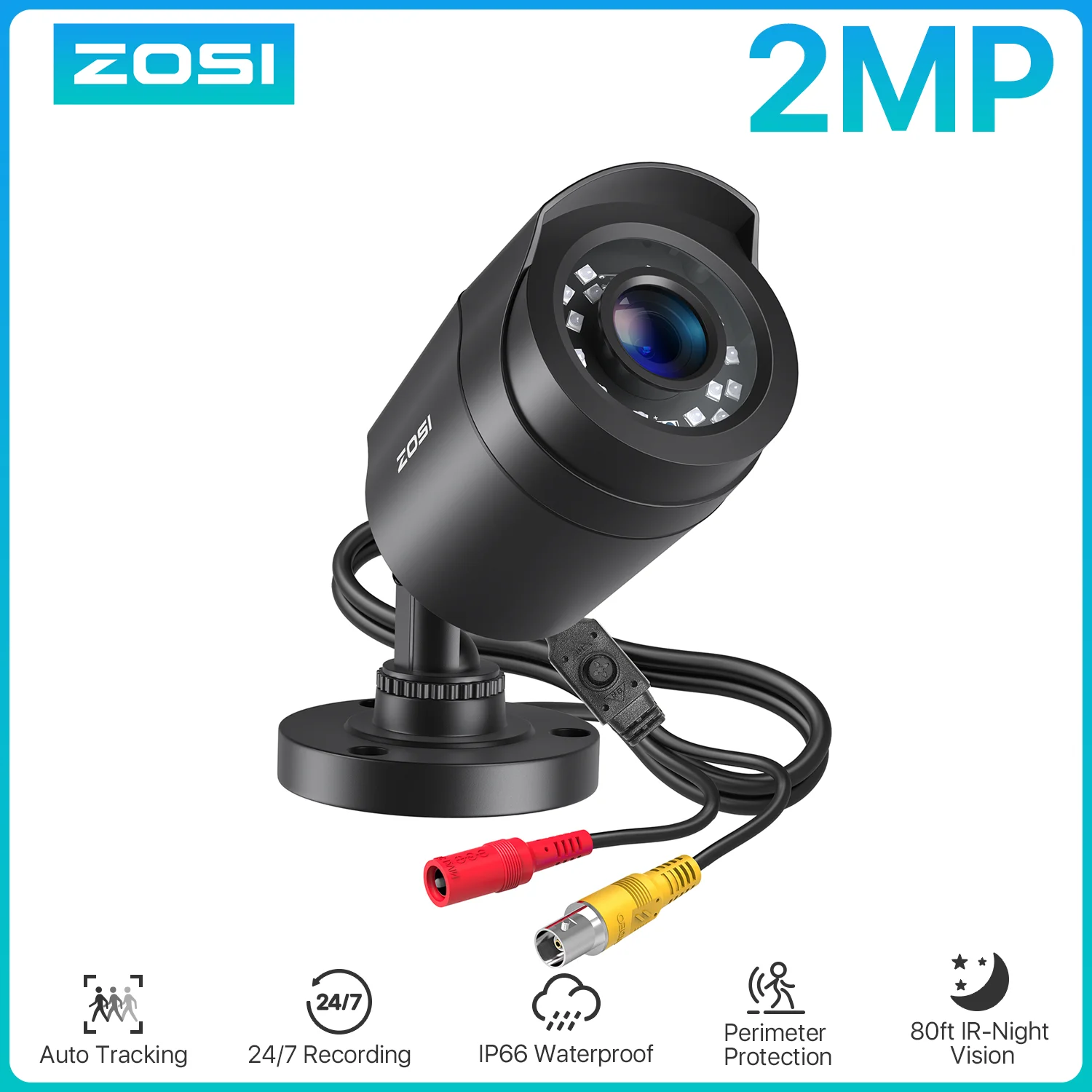 ZOSI 1080p Outdoor Indoor Security Camera 4-in-1 TVI/CVI