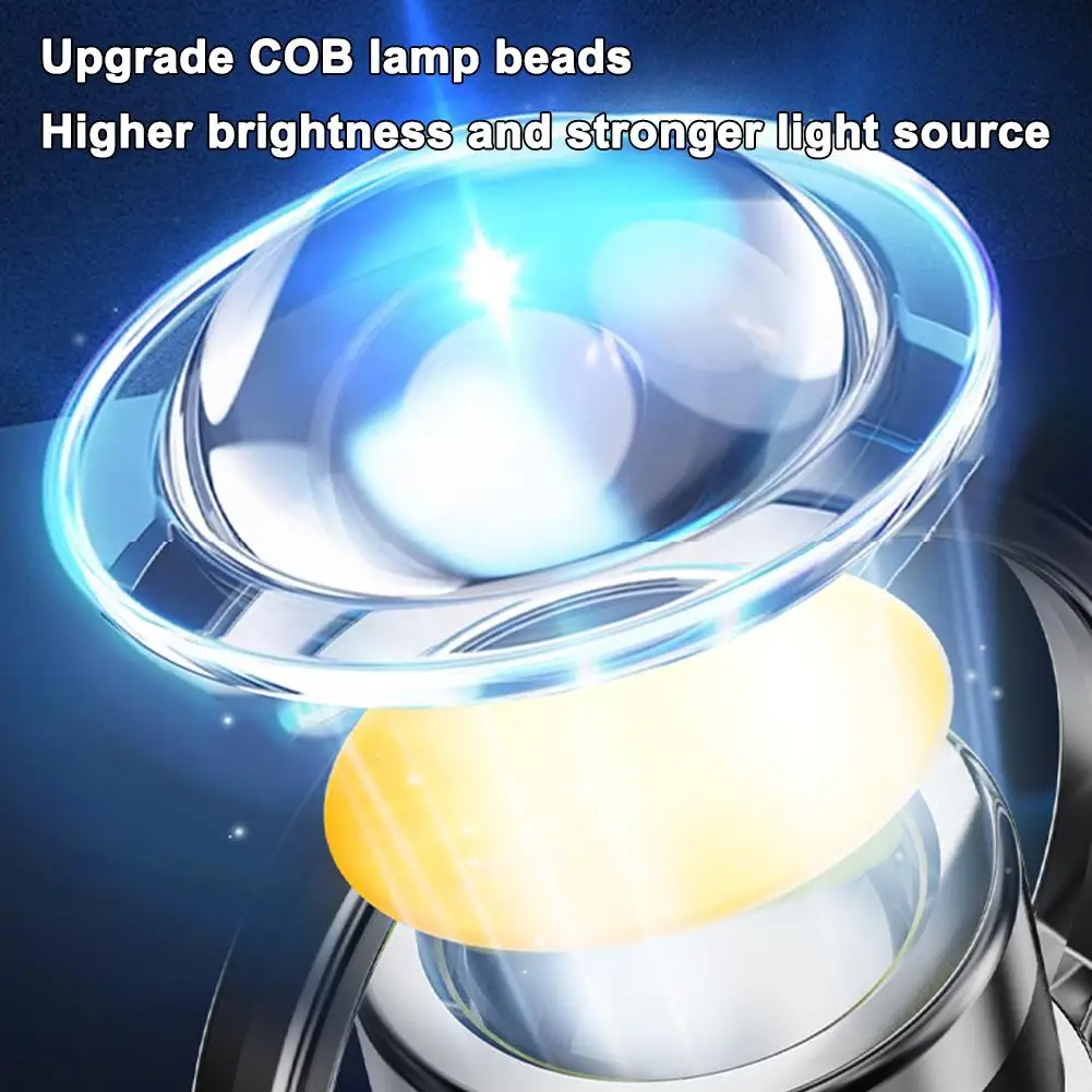 강력한 미니 COB LED 키체인 손전등 USB 충전식 걸이형 작업등 방수 키링 캠핑 산책용 포켓 램프