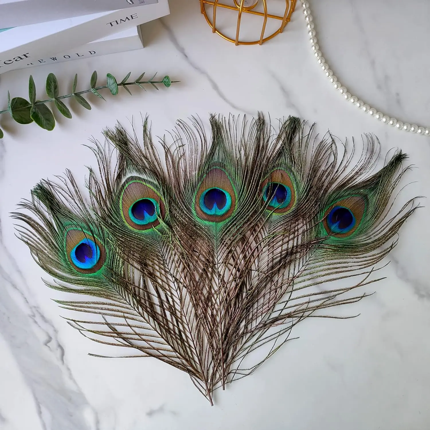 

Wholesale Peacock Feather Natural in Bulk 10-12 inch 25-30cm for Craft Vase Home Party Decoration Peacock Feathers