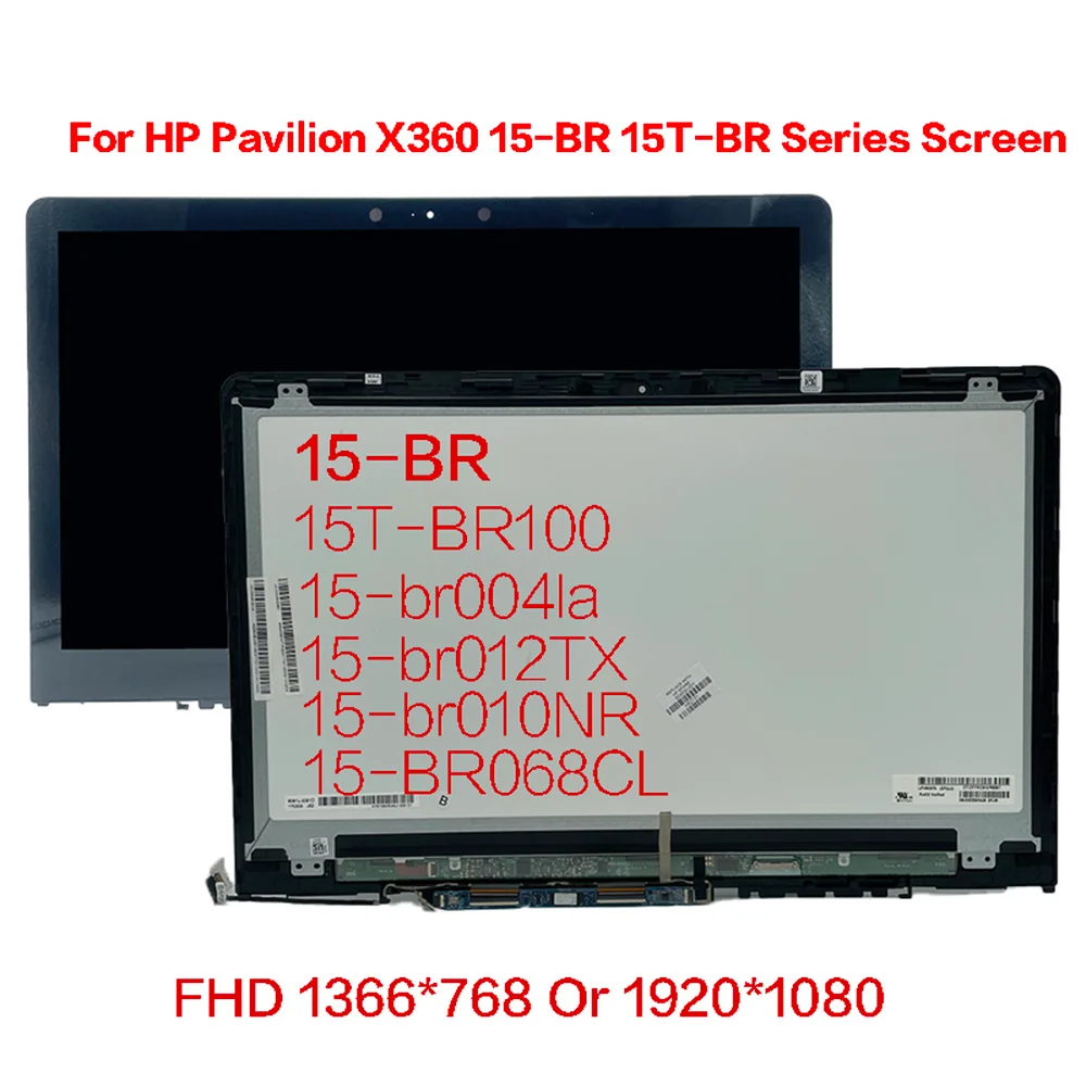 

Original 15,6"For HP Pavilion X360 15-BR 15T-BR000 BR000 BR101la Series FHD LCD Screen Touch Digitizer Display Panel Assembly