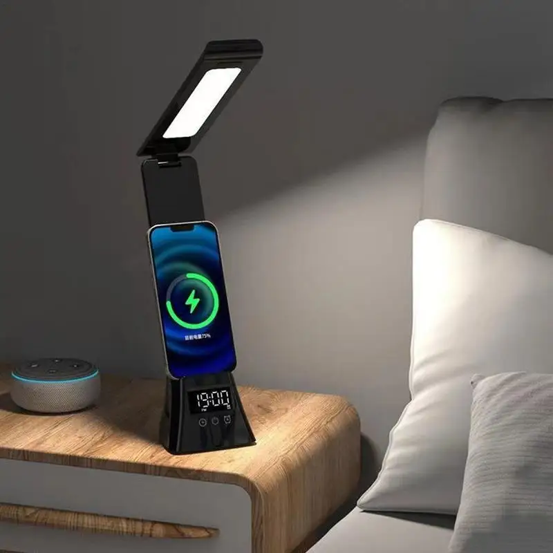 LCD 디스플레이가 있는 LED 책상 램프, 조절식 조명, 아이 케어 LCD 디스플레이, 터치 컨트롤, 침실용 책상 램프