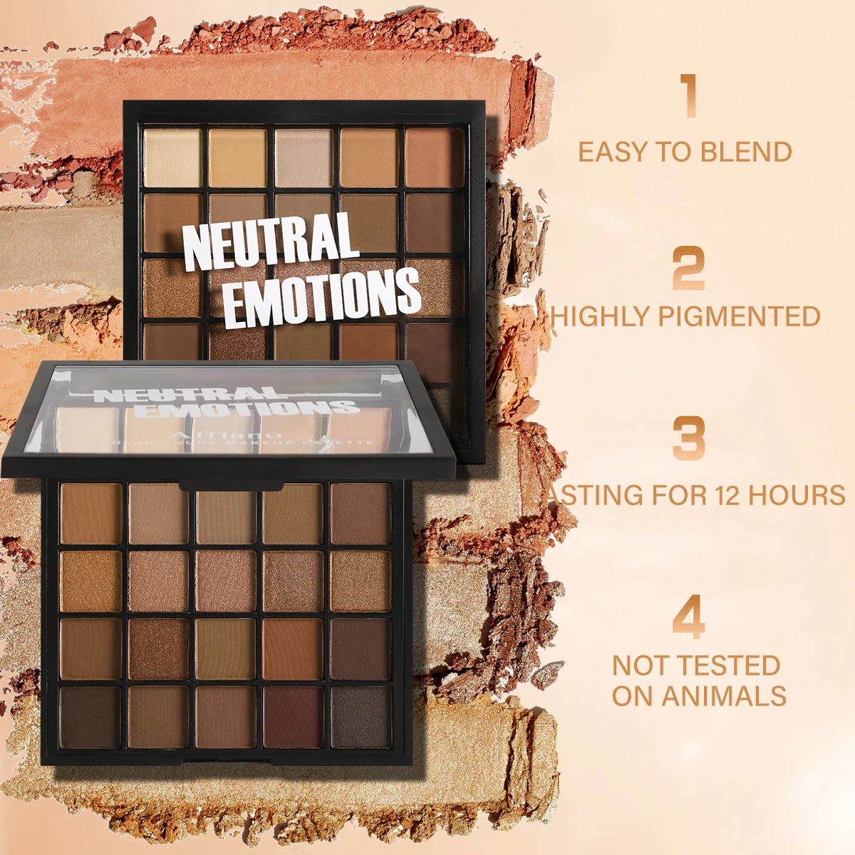 25 Color Naked Nude Eyeshadow Palette Highly Pigmend Matte Shimmer Natural Smokey Eyeshadow Pallet Long Lasting Waterproof