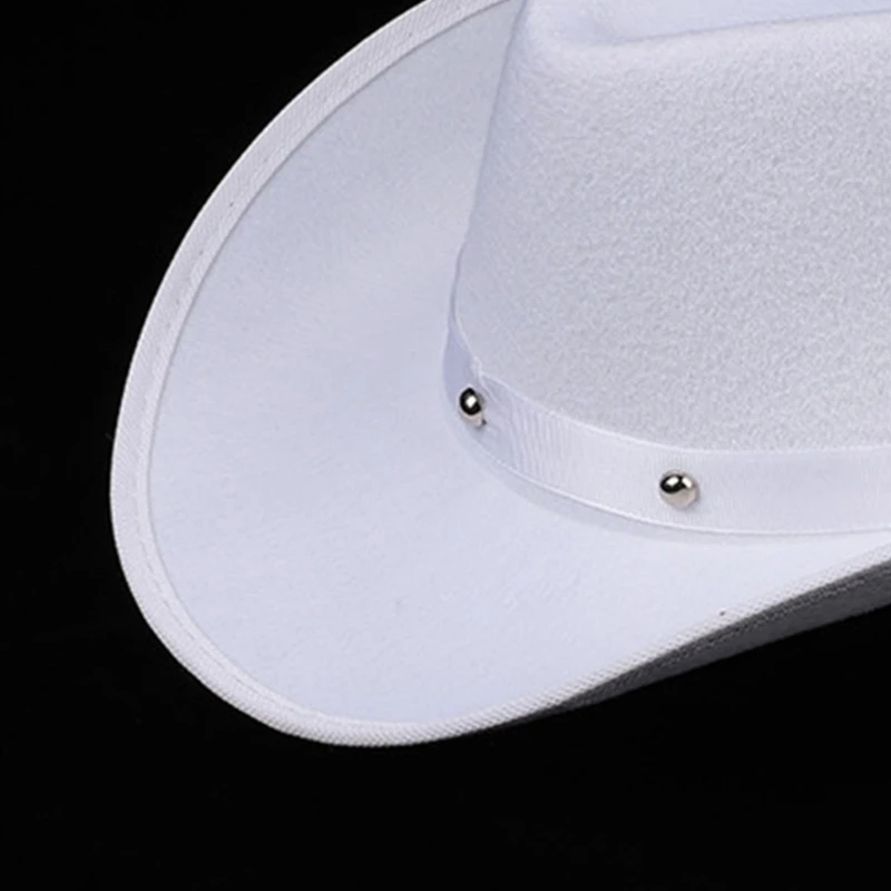 Cowboy Hats Felt Western Style Wide Brim Hat For Women Men Halloween Cosplay Party Costume