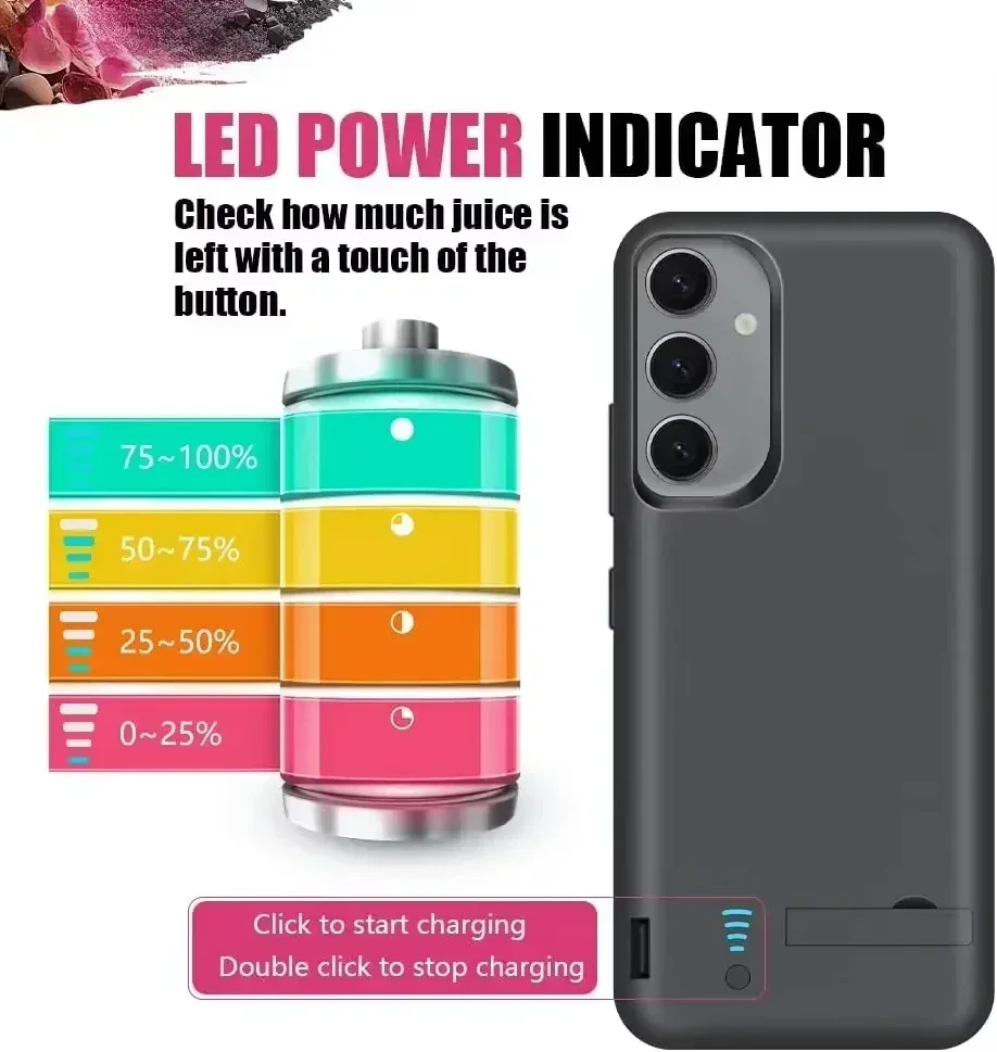 10000Mah Factory Power Bank For Samsung Galaxy S25 S24 Ultra S22 Note 20 S21 FE + Plus S20 Battery Charger Case Power Case Bank 5