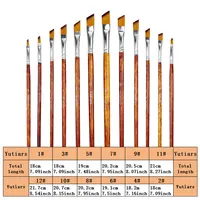 Angular Paint Brushes Nylon Hair Angled Watercolor Pait Brush Set for Acrylics Watercolors Gouache Inks Oil and Tempera 2
