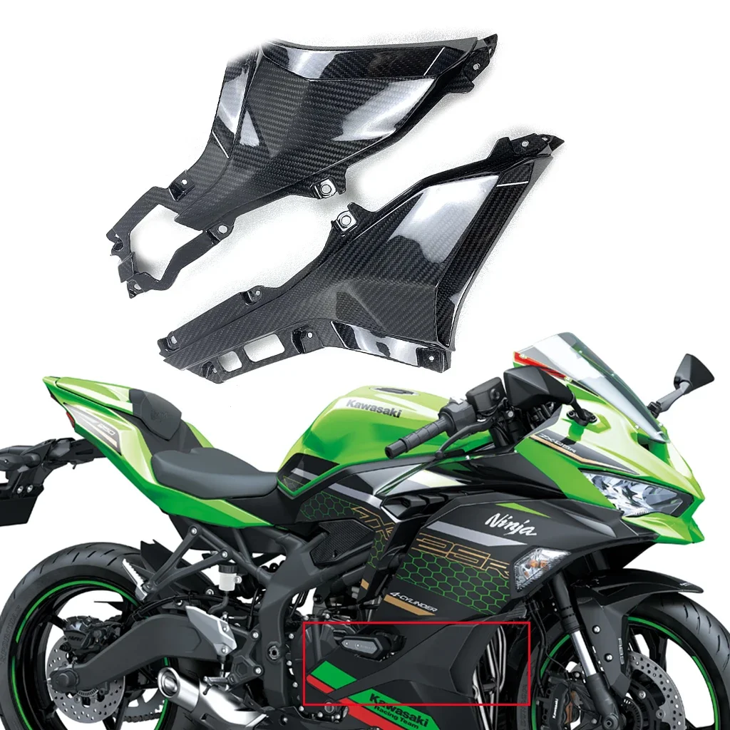 

3K Carbon Fiber Motorcycle Accessories Spoiler Fairing Lower Side Cover Panels For Kawasaki ZX25R ZX-25R 2020 2021 2022