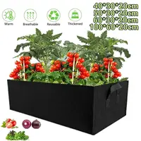 Garden Planting Bag with Handles Multi-size Felt Grow Bag Rectangle Planting Nursery Pot Vegetable Tomato Potato Planting 2