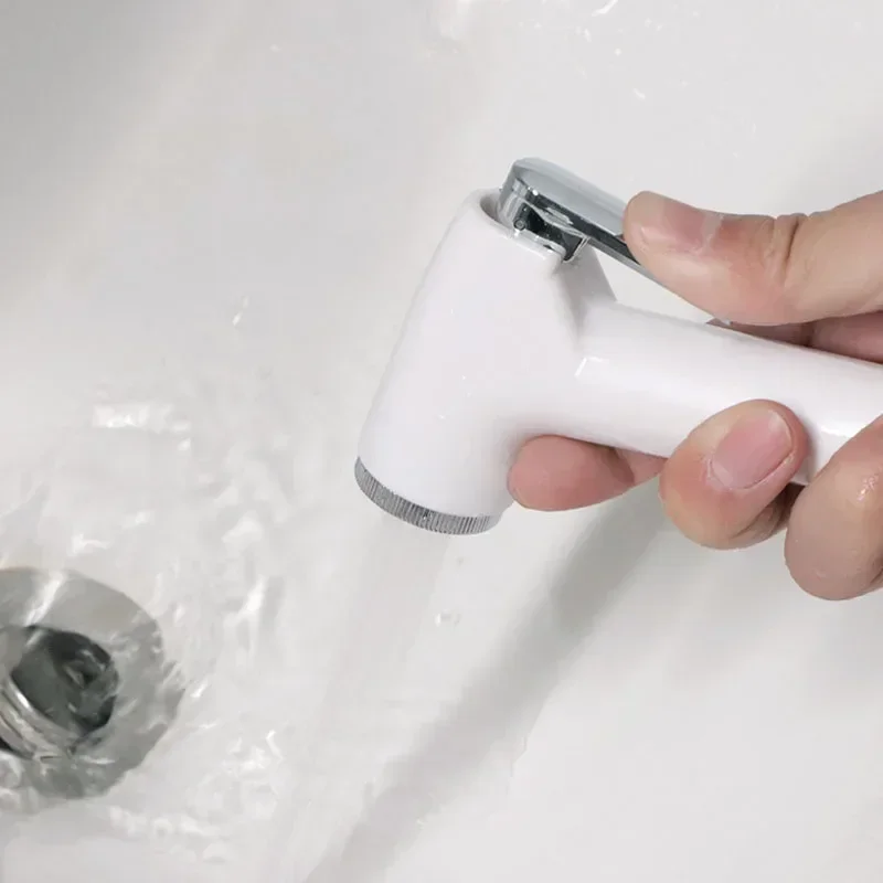 ABS Portable Bidet Sprayer Set Handheld Toilet Bidet Retractable Spring Hose Adapter Free Mounting Bracket Switch Cleaning Tool 4