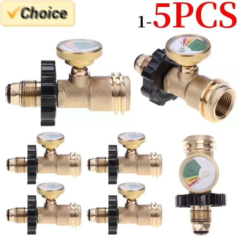 1-5PCS PC POL Propane Gas Gauge Meter Tank Type1 Propane Tank Adapter Universal Pressure Gauge Connector for QCC1 pressure gauge