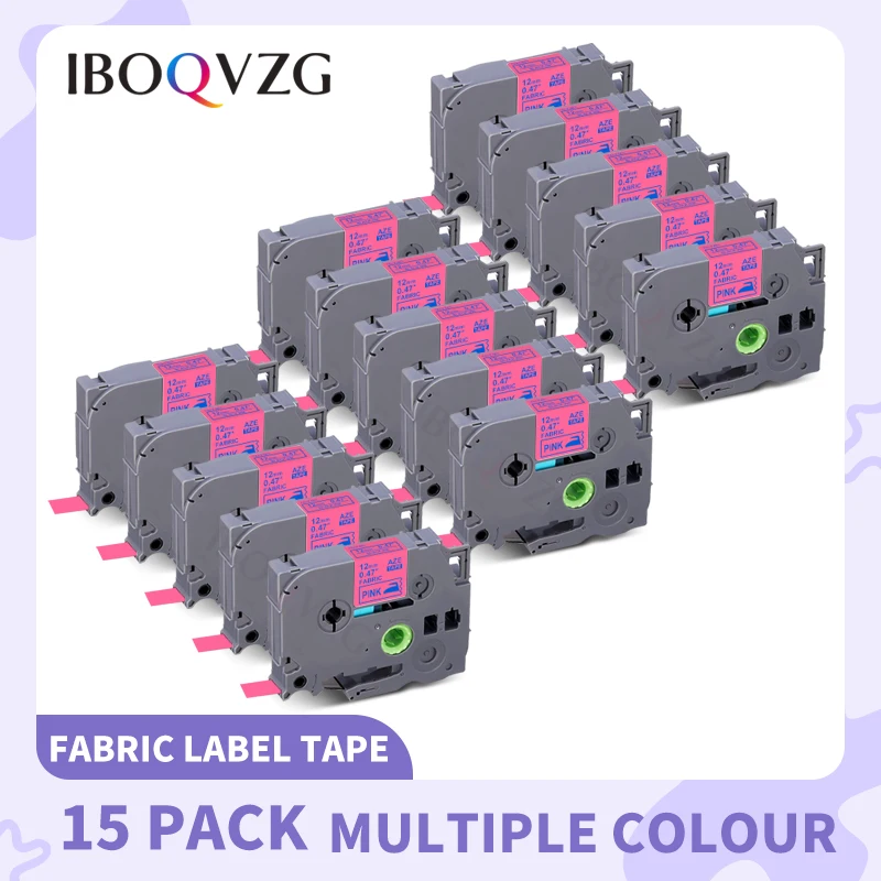 

15PK Compatible For Brother TZe FA3 FA231 FA3R FAE3 FA241 Fabric Iron on Label Tape For P-Touch PT-110 PT-E550W Label Printer