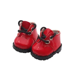 LABUBU Leather Shoes for Dolls - Casual Sports Boots and Accessories for 17cm Cotton Dolls (3.8CM Red)