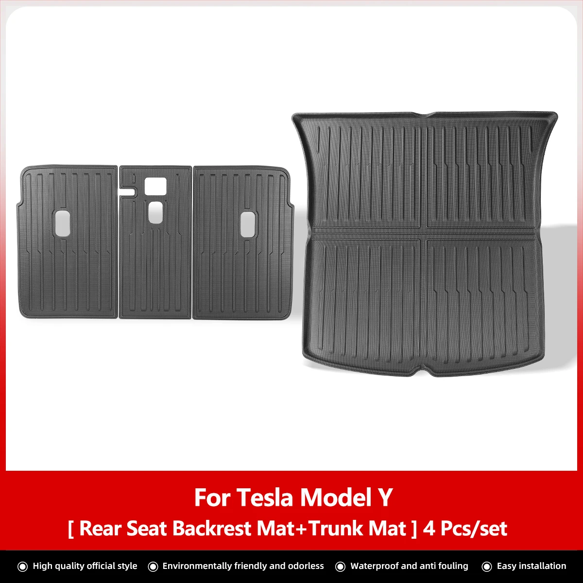 Premium Rear Seat Backrest Protective Pad - Trunk Mat and Anti-Kick Car Interior Accessory