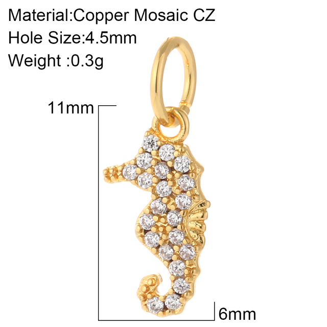 Charms for Jewelry Making Crab Shell Seahorse Designer Jewelry Charms for Diy Earrings Necklace Bracelet Charm Copper