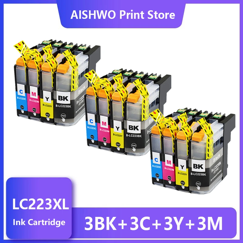 12 Pack LC223 Ink Cartridge LC 223 XL Compatible For Brother DCP-J562DW DCP-J4120DW MFC-J480DW MFC-J680DW MFC-J880DW MFC-J4620DW ink tank printer