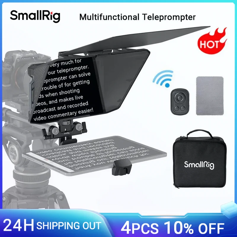 

SmallRig Multifunctional Teleprompter for iPad Tablet up to 11 inch SmallGoGo APP Supports PDF Picture Word TXT for DSLR -3646