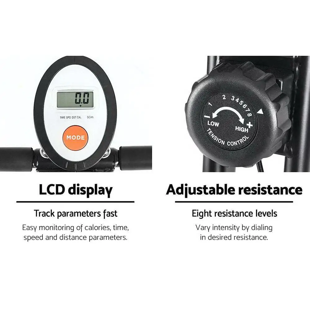 Folding Exercise Bike Magnetic Resistance Compact X Frame Design Indoor Cycling Cardio