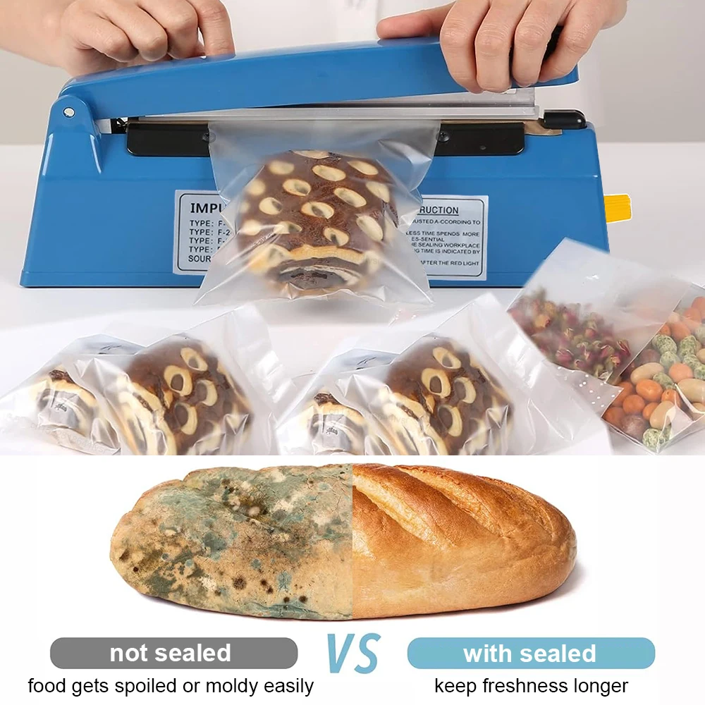 Electric Heat Bag Sealing Machine Plastic Bag Sealer Hand Press Food Seal Plastic Bag Impulse Sealer Fast Heat Packaging Machine 5