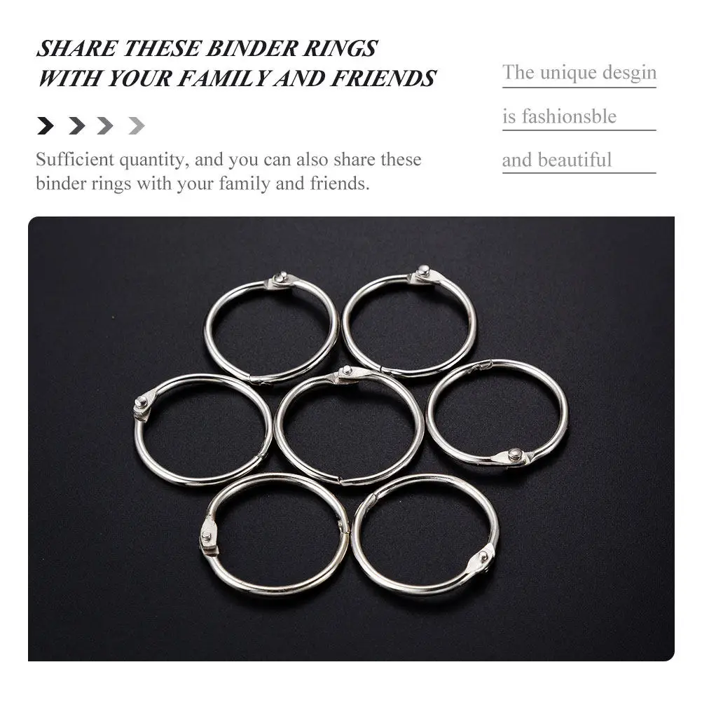 50Pcs 녹슬지 않는 금속 바인더 링 학교 사무실 홈 DIY 프로젝트를위한 강력한 홀드 북 바인더 링 키 링 키 체인 저널