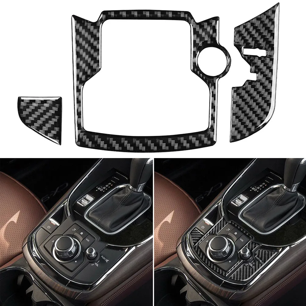 

3Pcs For Mazda For CX-9 2016-2022 Carbon Fiber Interior Radio Control Cover Trim 2024 Hot Sale Brand New And High Quality