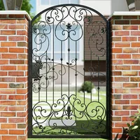 European Mediterranean Factory Customize Size Color Durable heavy-duty wrought Iron Steel garden entry security Courtyard Gate 1