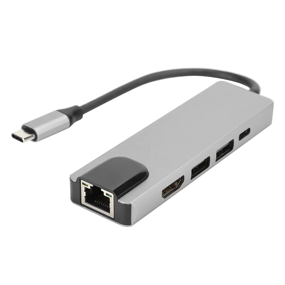 5 in 1 4K Type‑C to Gigabit RJ45 Expansion Port USB‑C Hub to