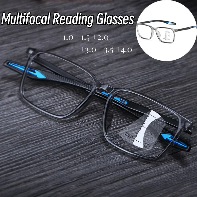 

Men Women Progressive Multifocal Reading Glasses Anti-blue Light TR90 Sports Presbyopia Eyeglasses Ultralight Near Far Eyewear