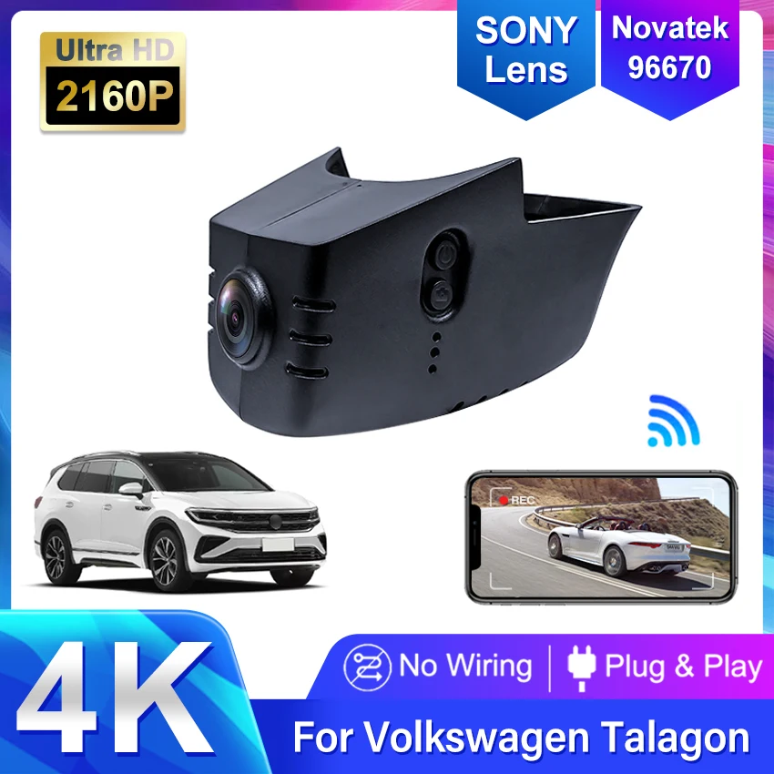 

For VW Volkswagen Talagon 2021 2022 Front and Rear 4K Dash Cam for Car Camera Recorder Dashcam WIFI Car Dvr Recording Devices