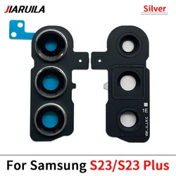 Enhanced Back Camera Glass Lens Cover with Frame Holder for Smartphone Replacement (S23 S23 Plus Silver)